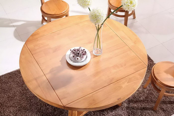 实木可折叠圆形餐桌 T266#